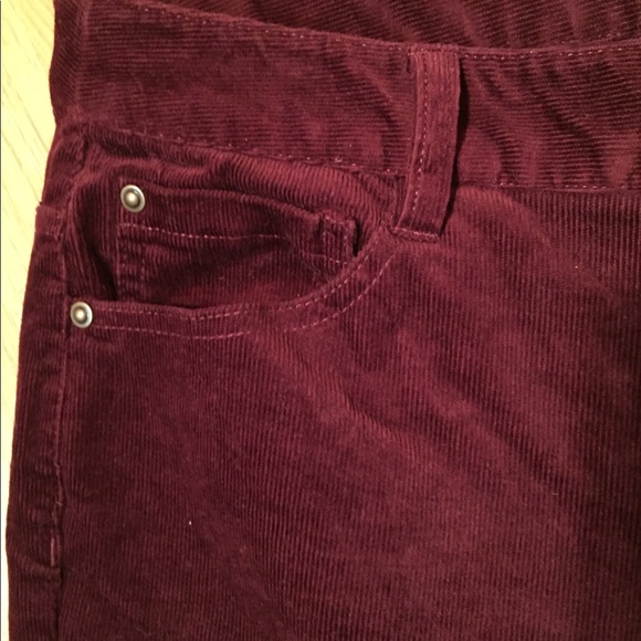 CJ Banks 16W Gorgeous Burgundy Corduroy Trousers - Picture 2 of 7